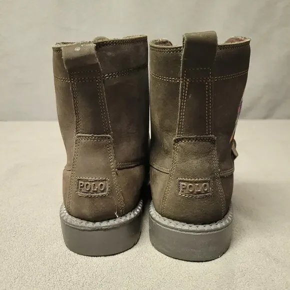 Polo Ralph Lauren Boots Boys Size 5 Suede Leather Ranger High Top Bear Buckle - Picture 5 of 16